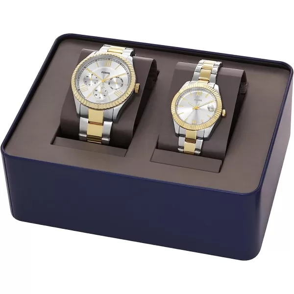 imageFossil His and Hers Watch Gift Set Mens and Womens Stainless Steel Watch SetSilverGold