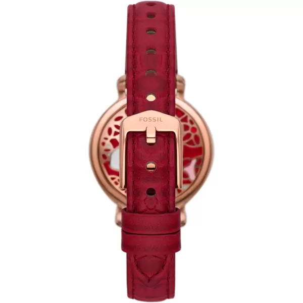 imageFossil Jacqueline Womens Watch with Stainless Steel or Leather Band Analog Watch DisplayRed Croco Leather