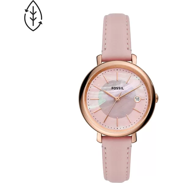 imageFossil Jacqueline Womens Watch with Stainless Steel or Leather Band Analog Watch DisplayRose GoldBlush Solar