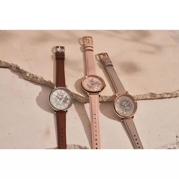 imageFossil Jacqueline Womens Watch with Stainless Steel or Leather Band Analog Watch DisplayRose GoldBlush Solar