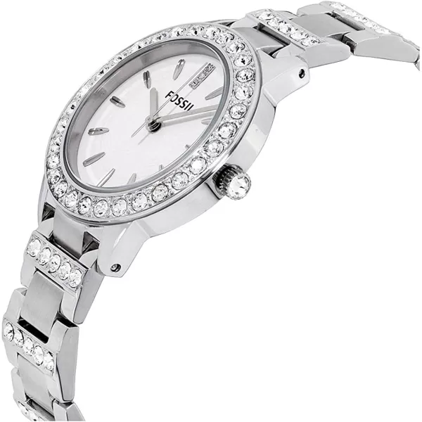 imageFossil Jesse Womens Watch with Crystal Accents and SelfAdjustable Stainless Steel Bracelet BandSilver