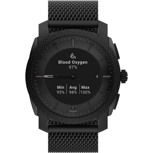 imageFossil Machine Gen 6 Hybrid Smartwatch with Alexa BuiltIn Heart Rate Activity Tracking Blood Oxygen and Smartphone NotificationsBlack