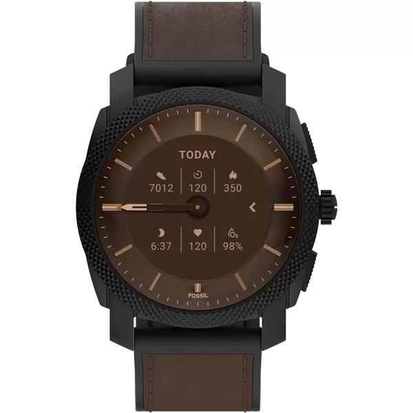 imageFossil Machine Gen 6 Hybrid Smartwatch with Alexa BuiltIn Heart Rate Activity Tracking Blood Oxygen and Smartphone NotificationsBlackBrown