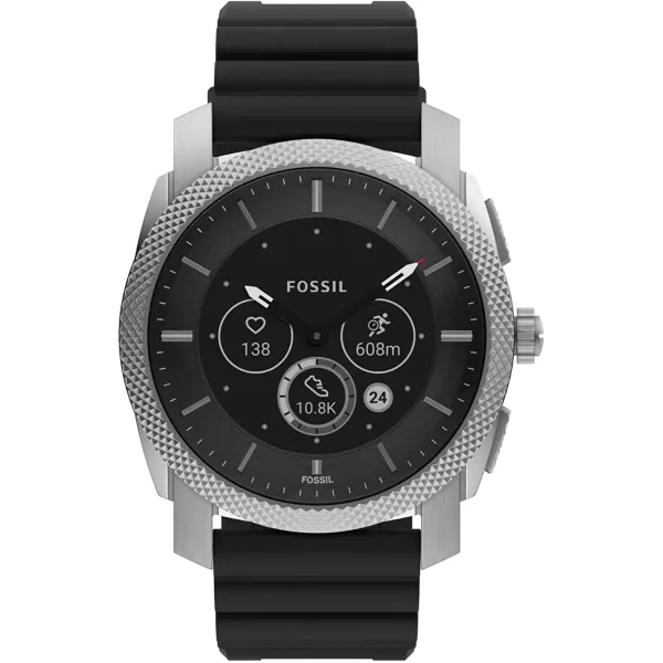 imageFossil Machine Gen 6 Hybrid Smartwatch with Alexa BuiltIn Heart Rate Activity Tracking Blood Oxygen and Smartphone NotificationsSilverBlack