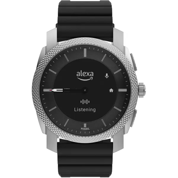 imageFossil Machine Gen 6 Hybrid Smartwatch with Alexa BuiltIn Heart Rate Activity Tracking Blood Oxygen and Smartphone NotificationsSilverBlack