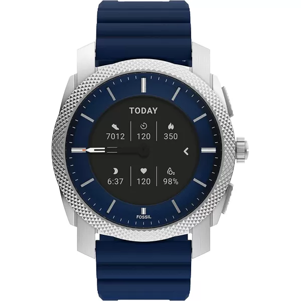 imageFossil Machine Gen 6 Hybrid Smartwatch with Alexa BuiltIn Heart Rate Activity Tracking Blood Oxygen and Smartphone NotificationsSilverNavy