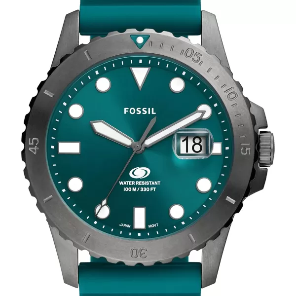 imageFossil Mens Blue Quartz Stainless Steel DiveInspired Casual WatchSmokeOasis Green