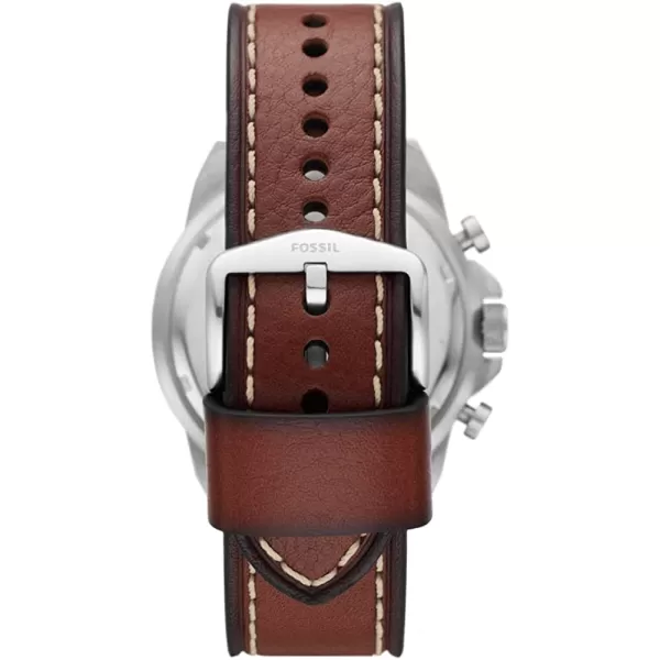 imageFossil Mens Bronson Quartz Casual Watch with Stainless Steel or Leather BandSilverGreen Dial