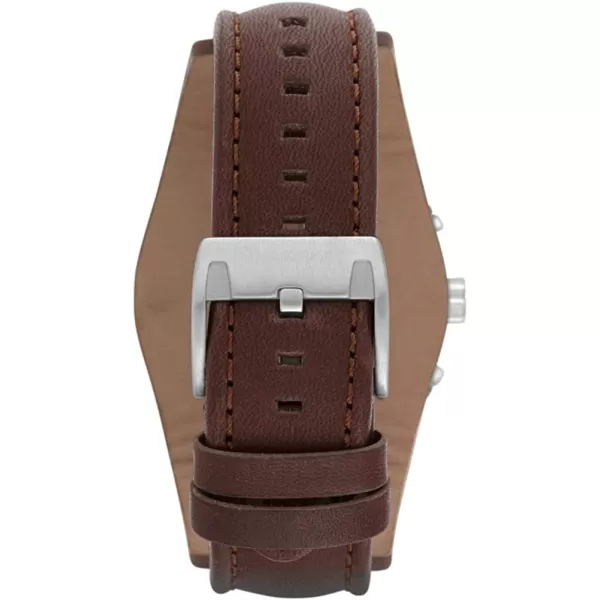 imageFossil Mens Coachman Stainless Steel and Leather Casual Cuff Quartz Watchbrown wallet  watch