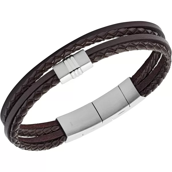 imageFossil Mens Copeland Stainless Steel and Leather Casual Quartz WatchBrown watchamp bracelet