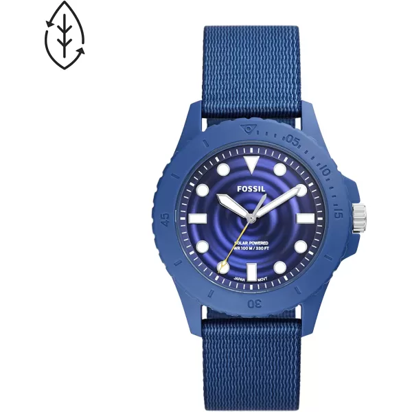 imageFossil Mens FB01 Stainless Steel DiveInspired Casual Quartz WatchBlue Solar