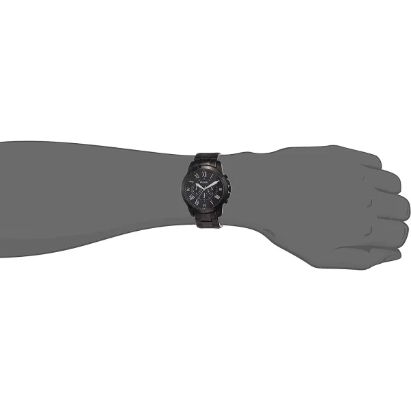 imageFossil Mens Grant Stainless Steel Quartz Chronograph WatchBlack