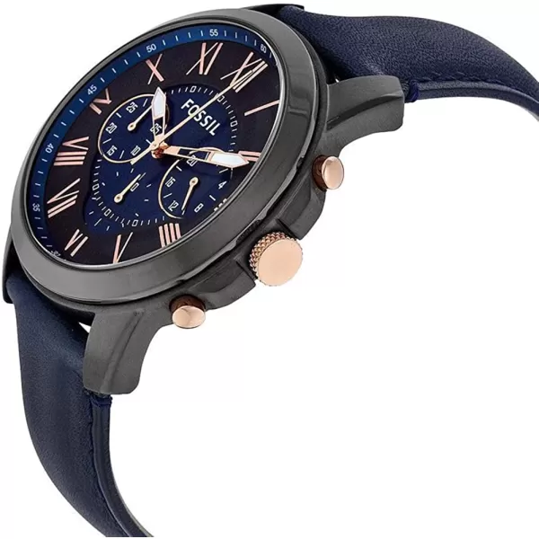 imageFossil Mens Grant Stainless Steel Quartz Chronograph WatchBlueBlack