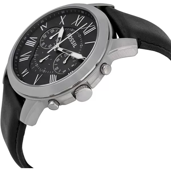 imageFossil Mens Grant Stainless Steel Quartz Chronograph WatchSilver Black