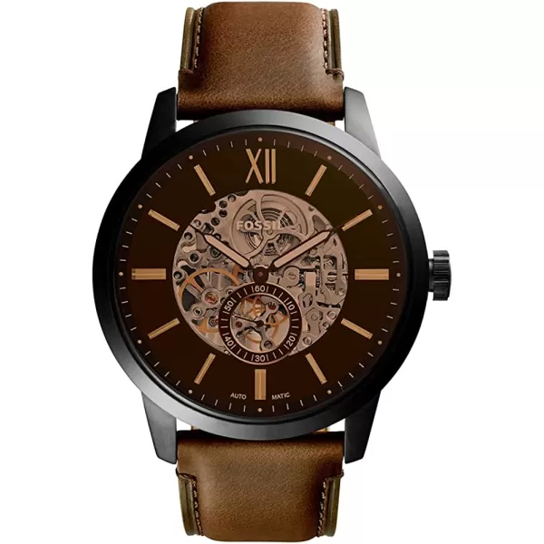 imageFossil Mens Townsman Stainless Steel Mechanical Automatic WatchBlack Brown