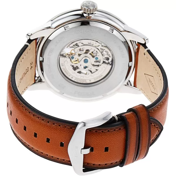 imageFossil Mens Townsman Stainless Steel Mechanical Automatic WatchSilverBlue Brown