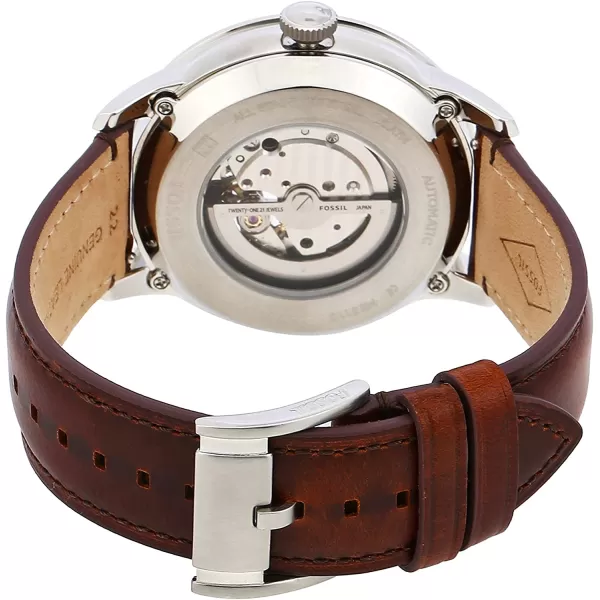 imageFossil Mens Townsman Stainless Steel Mechanical Automatic WatchSilverBlue Cognac