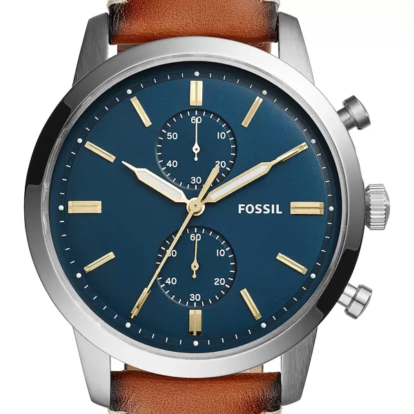 imageFossil Mens Townsman Stainless Steel and Leather Casual Quartz Chronograph WatchBrown