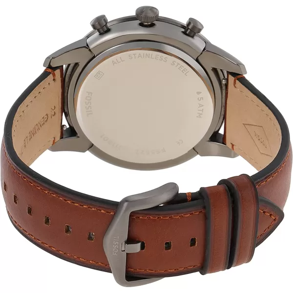 imageFossil Mens Townsman Stainless Steel and Leather Casual Quartz Chronograph WatchSmoke Brown