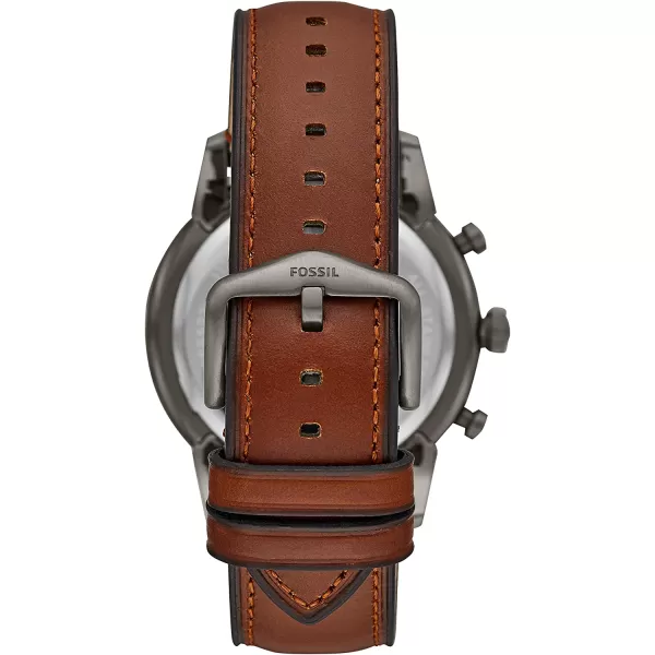 imageFossil Mens Townsman Stainless Steel and Leather Casual Quartz Chronograph WatchSmokeBrown  Card Case