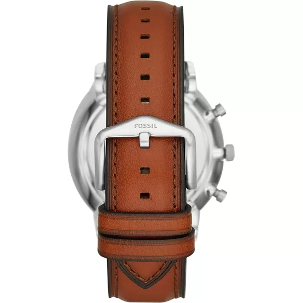 imageFossil Neutra Mens Chronograph Watch with Stainless Steel Bracelet or Genuine Leather BandSilver Brown Bracelet Set