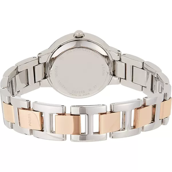 imageFossil Virginia Womens Watch with Crystal Accents and SelfAdjustable Stainless Steel Bracelet BandRose gold