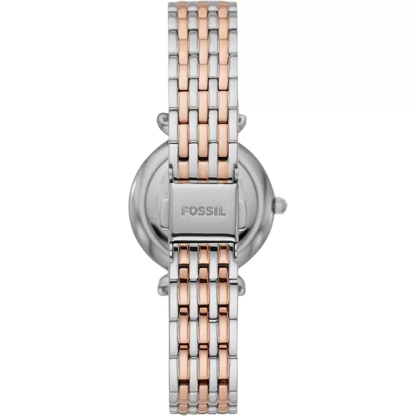 imageFossil Womens Carlie Mini Quartz Stainless Steel Dress WatchRose GoldSilver Glitz