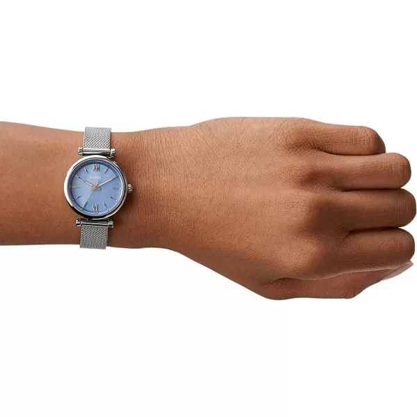 imageFossil Womens Carlie Mini Quartz Stainless Steel Dress WatchSilverLight Blue