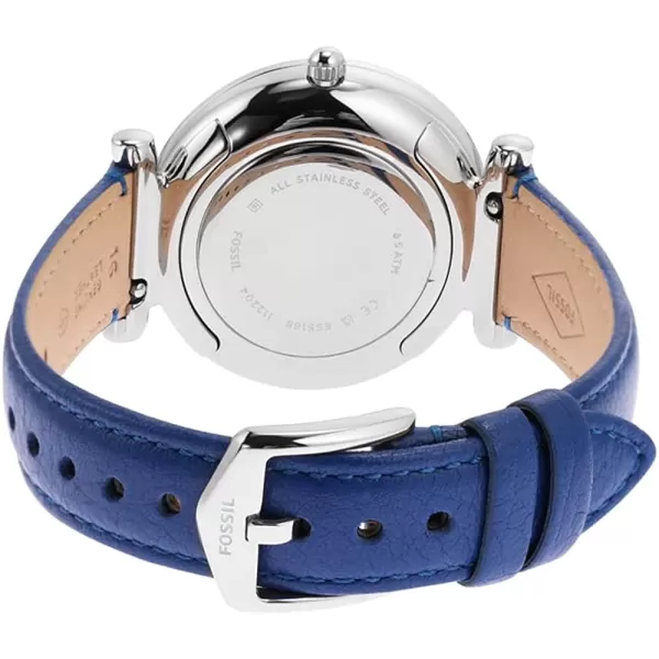 imageFossil Womens Carlie Quartz Stainless Steel WatchSilver FloralBlue