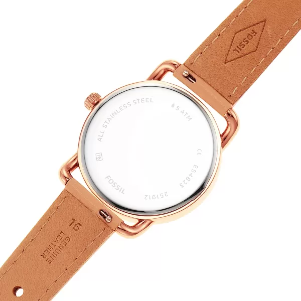 imageFossil Womens Copeland Stainless Steel and Leather Casual Quartz WatchRose Gold Blush