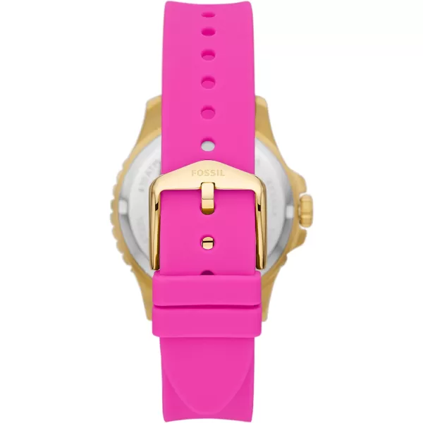 imageFossil Womens FB01 Stainless Steel DiveInspired Casual Quartz WatchGoldPink