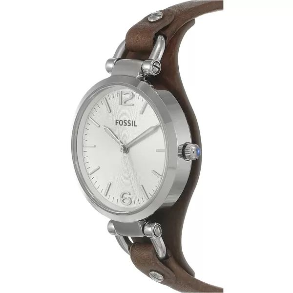 imageFossil Womens Georgia Stainless Steel Casual Quartz WatchSilver Brown