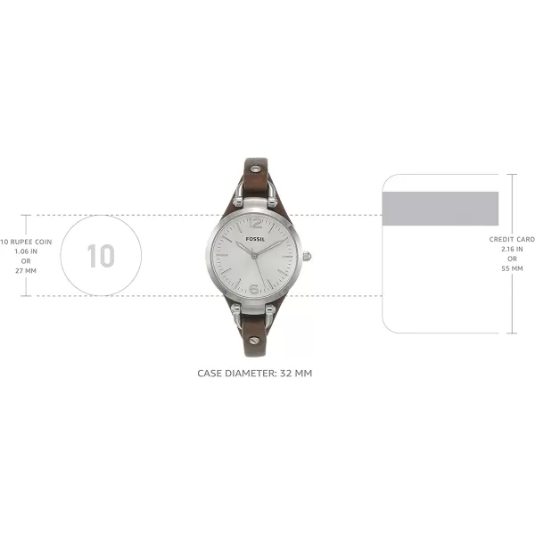 imageFossil Womens Georgia Stainless Steel Casual Quartz WatchSilver Brown