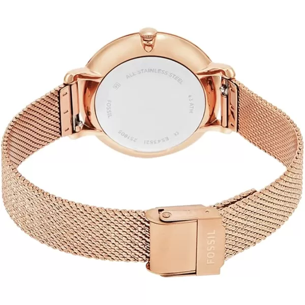 imageFossil Womens Jacqueline Quartz Stainless Steel Dress WatchRose Gold