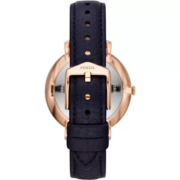 imageFossil Womens Jacqueline Quartz Stainless Steel Dress WatchRose Gold Navy Chrono