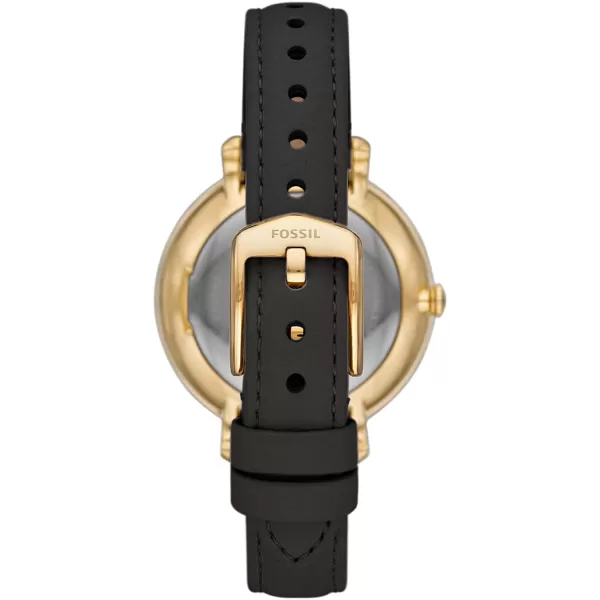 imageFossil Womens Jacqueline Quartz Stainless Steel and Leather WatchGoldBlack Solar