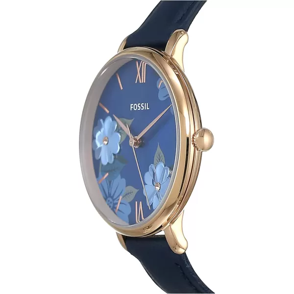 imageFossil Womens Jacqueline Quartz Stainless Steel and Leather WatchNavy Floral