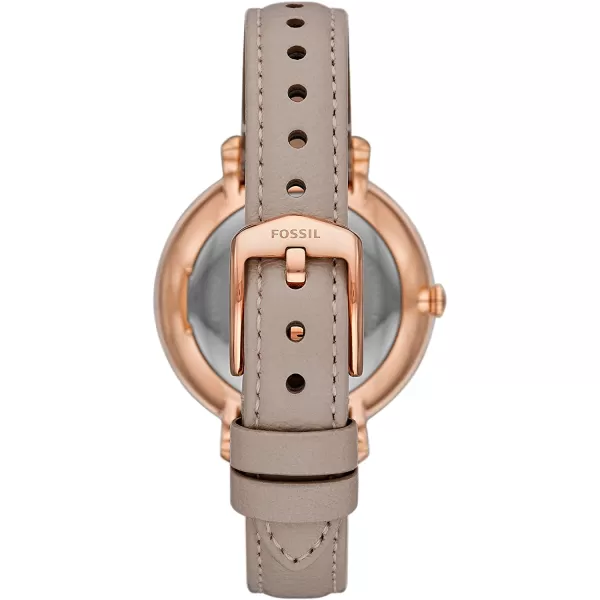 imageFossil Womens Jacqueline Quartz Stainless Steel and Leather WatchRose GoldGrey Solar