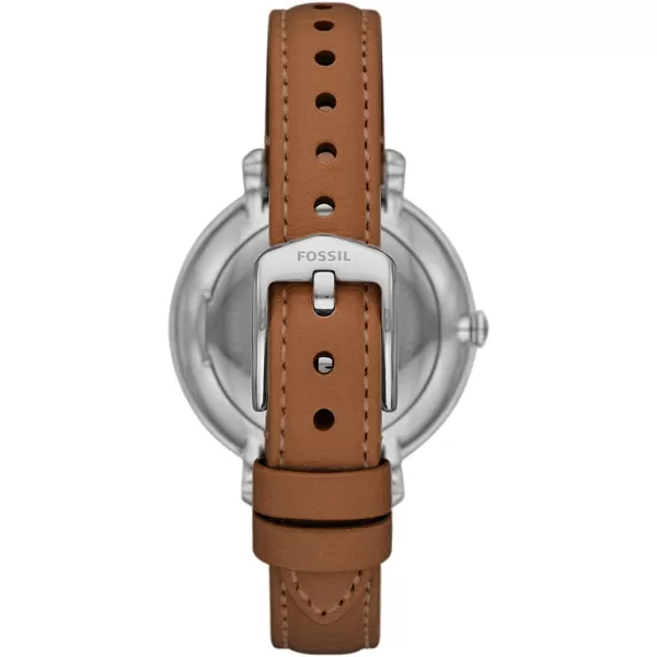 imageFossil Womens Jacqueline Quartz Stainless Steel and Leather WatchSilverBrown Solar