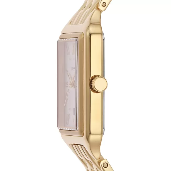 imageFossil Womens Raquel Quartz Rectangular Watch with Stainless Steel or Leather StrapGold