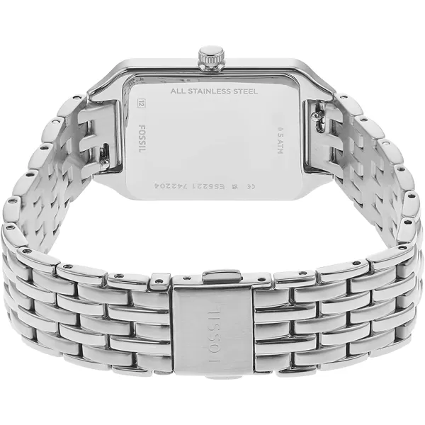 imageFossil Womens Raquel Quartz Rectangular Watch with Stainless Steel or Leather StrapSilver