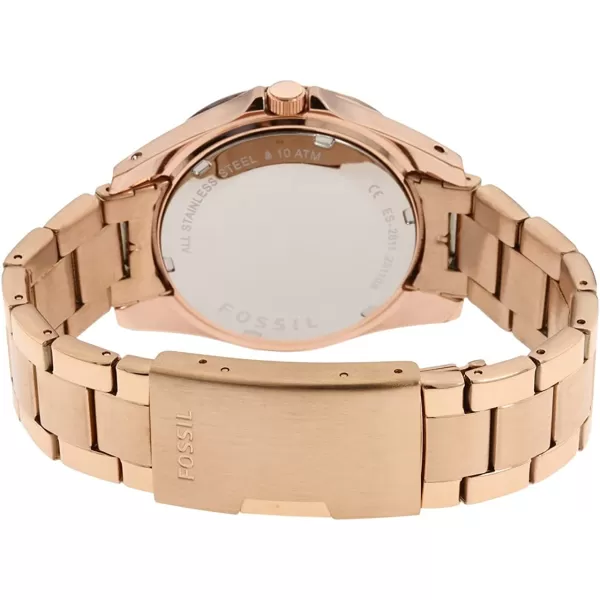 imageFossil Womens Riley Stainless Steel CrystalAccented Multifunction Quartz WatchRose Gold