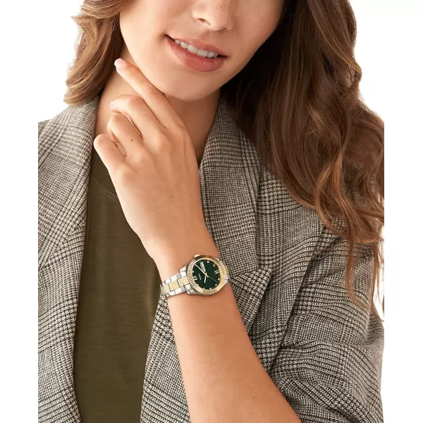 imageFossil Womens Scarlette Stainless Steel Quartz WatchGoldSilverGreen