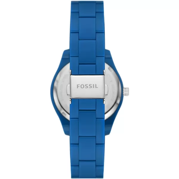 imageFossil Womens Stella Stainless Steel CrystalAccented Multifunction Quartz WatchBlue