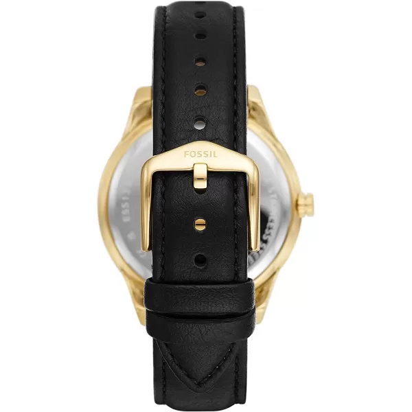 imageFossil Womens Stella Stainless Steel CrystalAccented Multifunction Quartz WatchGoldBlack