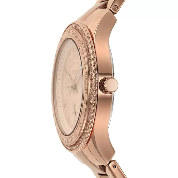 imageFossil Womens Stella Stainless Steel CrystalAccented Multifunction Quartz WatchRose Gold