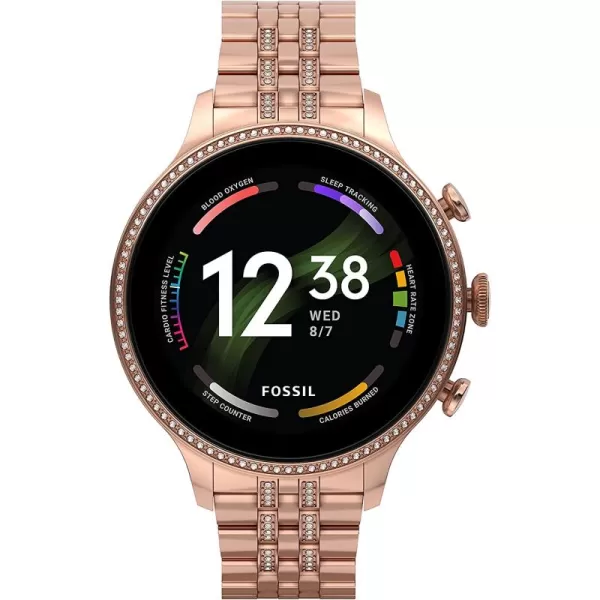 imageFossil Gen 6 42mm Touchscreen Smartwatch with Alexa BuiltIn Heart Rate Blood Oxygen Activity Tracking GPS Speaker Smartphone NotificationsRose Gold