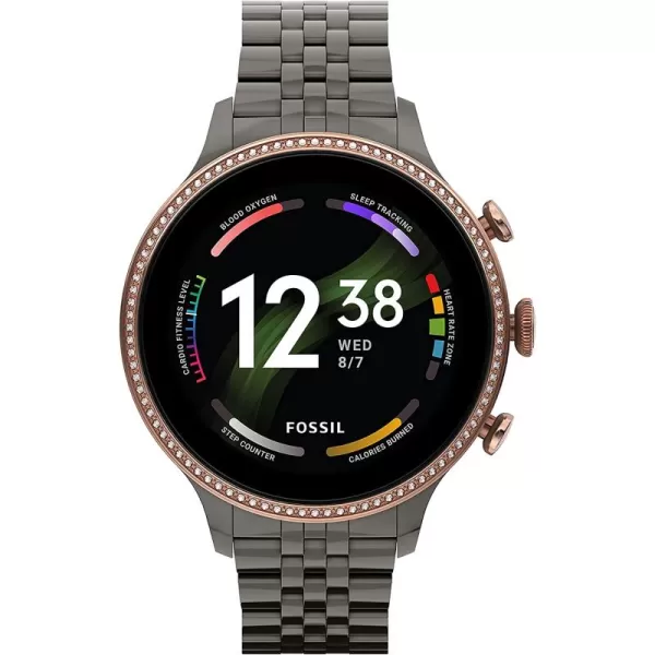 imageFossil Gen 6 42mm Touchscreen Smartwatch with Alexa BuiltIn Heart Rate Blood Oxygen Activity Tracking GPS Speaker Smartphone NotificationsRose GoldGunmetal