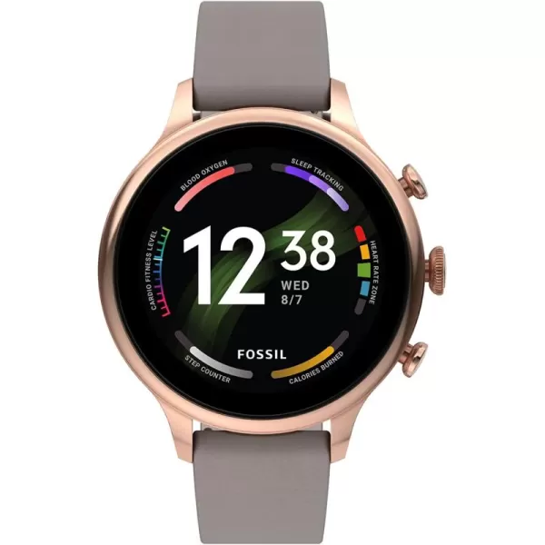 imageFossil Gen 6 42mm Touchscreen Smartwatch with Alexa BuiltIn Heart Rate Blood Oxygen Activity Tracking GPS Speaker Smartphone NotificationsRose GoldTaupe