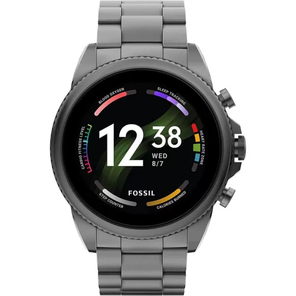 imageFossil Gen 6 44mm Touchscreen Smartwatch with Alexa BuiltIn Heart Rate Blood Oxygen Activity Tracking GPS Speaker Smartphone NotificationsSmoke